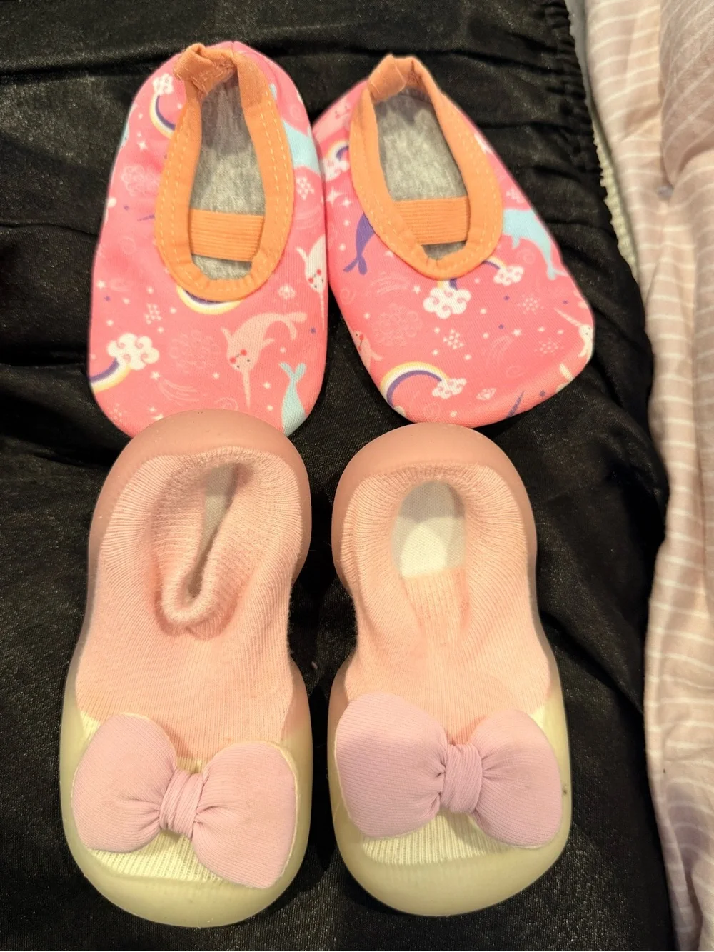 SHEIN Kids Pink, Yellow and White Slip-On Sock Shoes (3 Pairs)